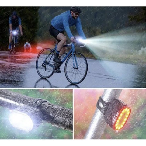 Lampa rowerowa + tylne światło Trizand 24003 MARKA NIEZDEFINIOWANA Lampa rowerowa + tylne światło Trizand 24003 MARKA NIEZDEFINIOWANA