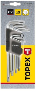 Klucze Torx T10-T50, zestaw 9 szt. TOPEX