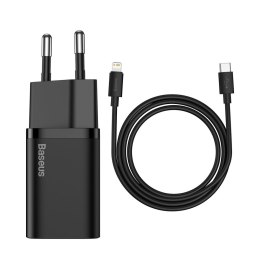 Ładowarka sieciowa usb-c baseus super si quick charger 1c 20w z przewodem lightning 100 cm czarna Baseus