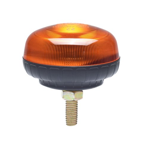 Lampa ostrzegawcza błyskowa mini kogut 18 led śruba r65 r10 12v 24v w21sb amio-02923 AMiO