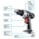 Wiertarko-wkrętarka akumulatorowa Energy+ 18V, Li-Ion, uchwyt 10 mm, aku 2Ah, ład, karton GRAPHITE