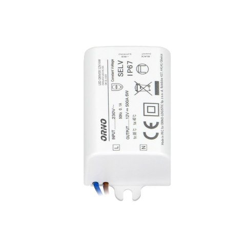 Zasilacz MINI do LED do puszki 12VDC 6W, IP67, 55/29,5/22mm Orno