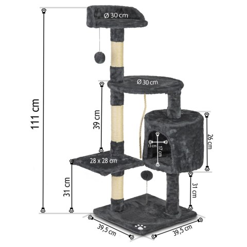 Drapak dla kota 111 cm DR-266 Pethaus szary Pethaus Drapak dla kota 111 cm DR-266 Pethaus szary Pethaus