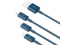 BASEUS Kabel 3w1 Superior Series, USB do micro USB / USB-C / Lightning, 3.5A, 1.2m (CAMLTYS-03) Niebieski Baseus