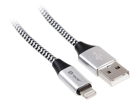 Kabel TRACER USB 2.0 iPhone AM - lightning 1,0m czarno-srebrny TRACER