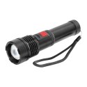 Taktyczna latarka ręczna LED COB 12W z funkcją zoom i akumulatorem 2200 mAh Orno