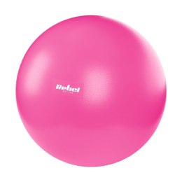 Mini piłka gimnastyczna do pilates rehabilitacyjna 25cm z pompką ręczną, kolor różowy, REBEL ACTIVE Rebel