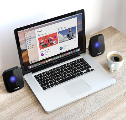 Głośniki komputerowe 6w usb minijack black audiocore ac835 led audiocore Głośniki komputerowe 6w usb minijack black audiocore ac835 led audiocore