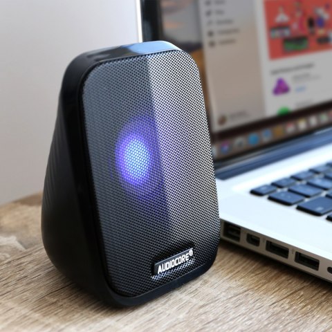 Głośniki komputerowe 6w usb minijack black audiocore ac835 led audiocore Głośniki komputerowe 6w usb minijack black audiocore ac835 led audiocore