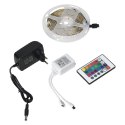 Zestaw taśma LED 12V 30L/m 100lm/m 7.2W/m IP20 RGB 3m + Sterownik RGB + Zasilacz 12V Orno