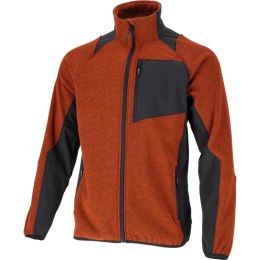 Bluza tech-fleece ceglasto-czarna, 