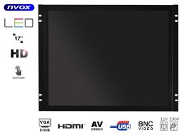 Monitor dotykowy open frame led 17cali vga hdmi bnc av12v 230v NVOX