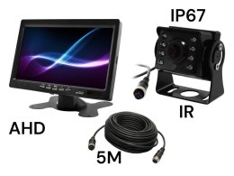 Monitor samochodowy lcd 7 cali 12/24v kabel 5m oraz kamera cofania 4pin zestaw ahd NVOX