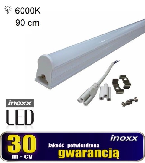 Świetlówka led liniowa t5 90cm 14w zimna 6000k lampa natynkowa zintegrowana z oprawą NVOX