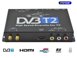 Tuner samochodowy telewizji cyfrowej dvb-t/t2 mpeg 2/4 slim hdmi usb av 12v 24v NVOX