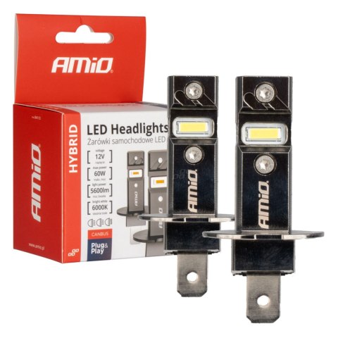 Żarówki samochodowe led seria hybrid h3 6000k canbus 60w amio-04113 AMiO