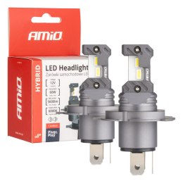 Żarówki samochodowe led seria hybrid h4 h19 6000k canbus 60w amio-04114 AMiO