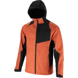 Kurtka softshell z kapt. ceglasto-czarna, 