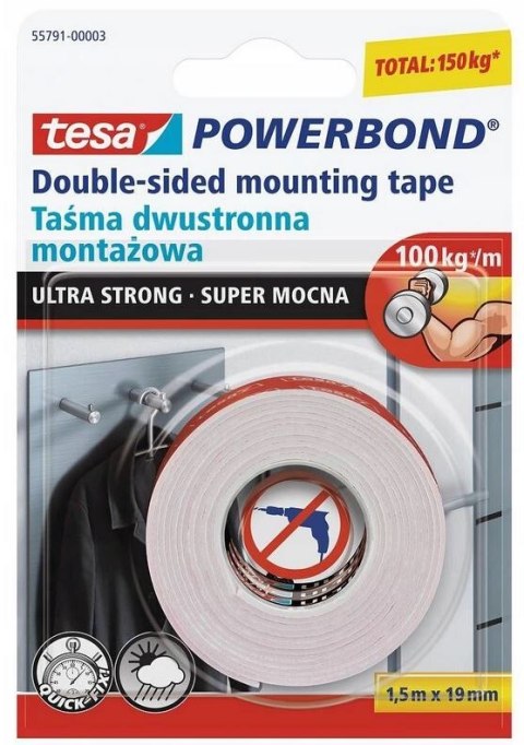 Taśma montaż.powerbond w.z.1.5m:19mm stand62403-00002-01 Tesa