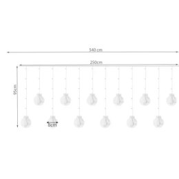 Kurtyna świetlna 108LED USB ciepły biały KŚ19736 ISO TRADE