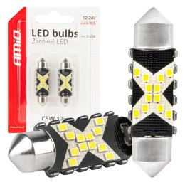 Żarówki led canbus festoon c5w 12smd 2016 41mm white 12v 24v amio-04238 AMiO