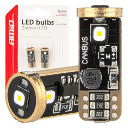 Żarówki led canbus t10 w5w 3smd 3838 white 12v 24v amio-04246 AMiO