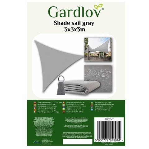Żagiel przeciwsłoneczny 3x3x3m szary Gardlov 23147 GARDLOV Żagiel przeciwsłoneczny 3x3x3m szary Gardlov 23147 GARDLOV
