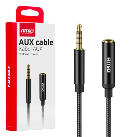 Kabel audio przedłużacz aux mini jack 3.5mm 2m amio-04296 AMiO