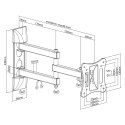 Uchwyt do telewizora lub monitora Maclean, uniwersalny, max vesa 100x100, 13-27", 15 kg, czarny, MC-719 Maclean