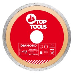 Tarcza diamentowa 115 x 22.2 mm, pełna Top Tools