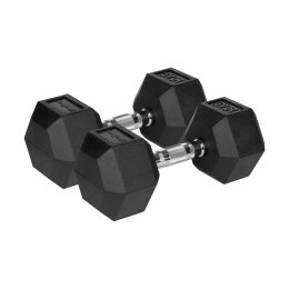 Hantle żeliwne gumowane HEX 2x15 kg REBEL ACTIVE Rebel