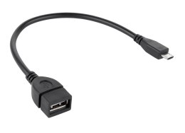 Kabel USB gniazdo A - wtyk micro USB 15cm OTG Cabletech