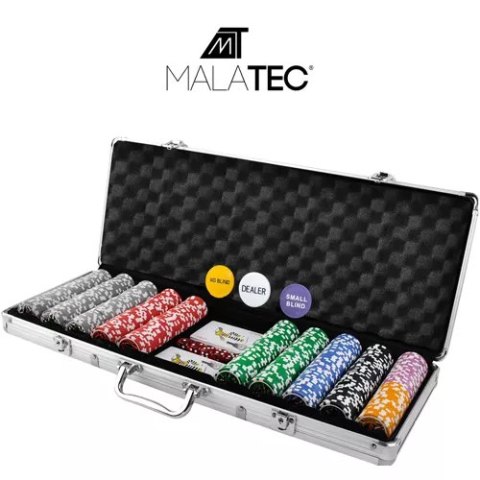 Poker - zestaw 500 żetonów w walizce HQ 23529 MALATEC