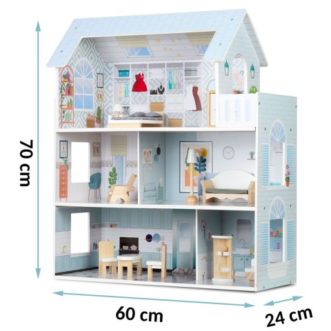 Duży Drewniany domek dla lalek 3-piętrowy Ricokids RK-878 Ricokids Duży Drewniany domek dla lalek 3-piętrowy Ricokids RK-878 Ricokids