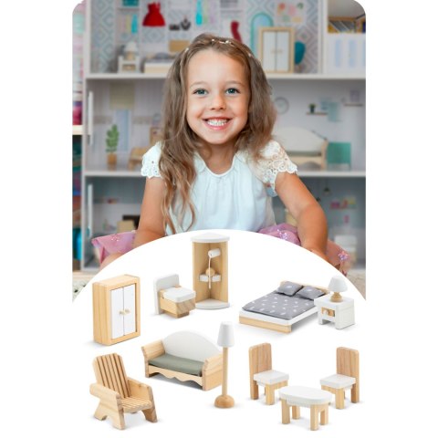 Duży Drewniany domek dla lalek 3-piętrowy Ricokids RK-878 Ricokids Duży Drewniany domek dla lalek 3-piętrowy Ricokids RK-878 Ricokids