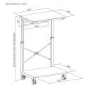 Podstawka wózek na kółkach pod komputer CPU z półką NanoRS, 80kg max, regulowana wysokość 550~850mm, RS430 NanoRS