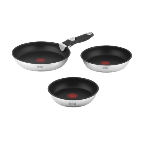 Zestaw patelni z odłączaną rączką 22cm , 24cm 28 cm TEESA FRYING PANS SINGLE HAND Teesa