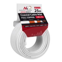 Kabel koncentryczny Maclean, Przewód antenowy satelitarny, RG6 1.02CU+4.8FPE+CU/P+32*0.12CU+6.8PVC, 25M, MCTV-470 Maclean