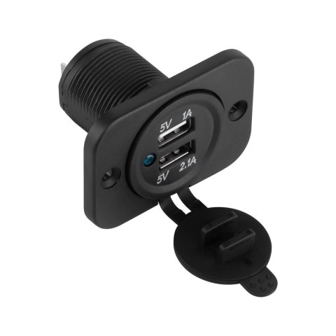 Ładowarka samochodowa 2xUSB do montażu 3100 mA Homologacja E24 Peiying Ładowarka samochodowa 2xUSB do montażu 3100 mA Homologacja E24 Peiying