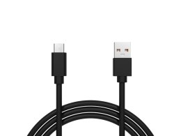 66-128# Przyłącze usb 2.0 a - usb-c 1,0m czarne płaskie Blow