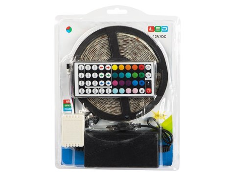 70-784# Zestaw taśm led rgb 5050 5m/300 sterownik+zasilacz taśma wodoodporna Blow