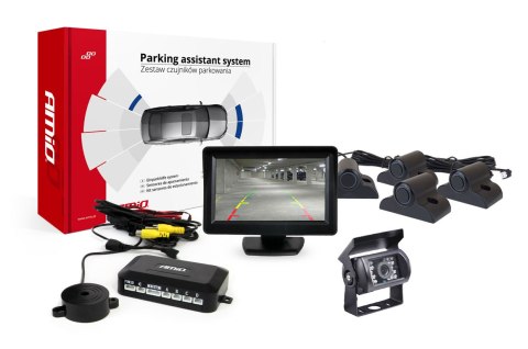Zestaw czujników parkowania tft01 4,3" z kamerą hd-501-ir 4 sensory czarne truck AMiO Zestaw czujników parkowania tft01 4,3" z kamerą hd-501-ir 4 sensory czarne truck AMiO