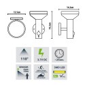 Kinkiet Maclean, Solarny LED z czujnikiem, 3 tryby świecenia, IP44, Bateria Li-ion 18650, 3,7V 1200 mAh, Czarny, MCE455 B Maclean