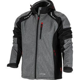 Kurtka softshell z kapt. szar.-czar.-czerw., 