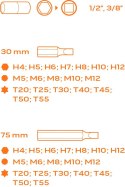 Końcówki wkrętakowe 30-75 mm, zestaw 40 szt., wkładka NEO