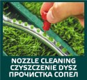 Zraszacz oscylacyjny, powierzchnia zraszania 13x18 m, 16 dyszy zraszających, igła do udrażniania dysz VERTO