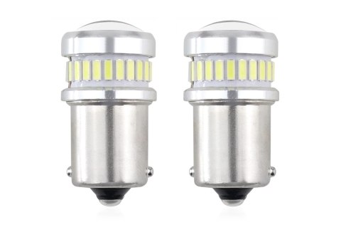 Led canbus 3014 24smd + 3030 6smd 1156 ba15s p21w r10w r5w white 12v/24v AMiO