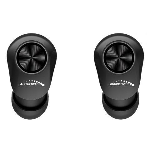 Douszne słuchawki TWS BT 5.1 Audiocore z bazą do ładowania 300mAh, słuchawki 30mAh, czarne AC580 Audiocore Douszne słuchawki TWS BT 5.1 Audiocore z bazą do ładowania 300mAh, słuchawki 30mAh, czarne AC580 Audiocore