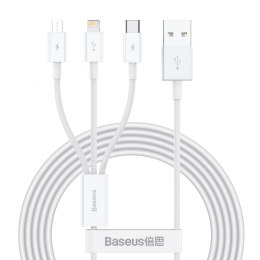 Kabel usb 3w1 baseus superior series na lightning, usb-c, micro usb 3.5a, 1.2m (biały) Baseus