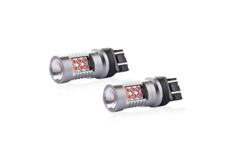 Żarówki led canbus 3030 24smd t20 7443 wr21/5w red 12v/24v AMiO